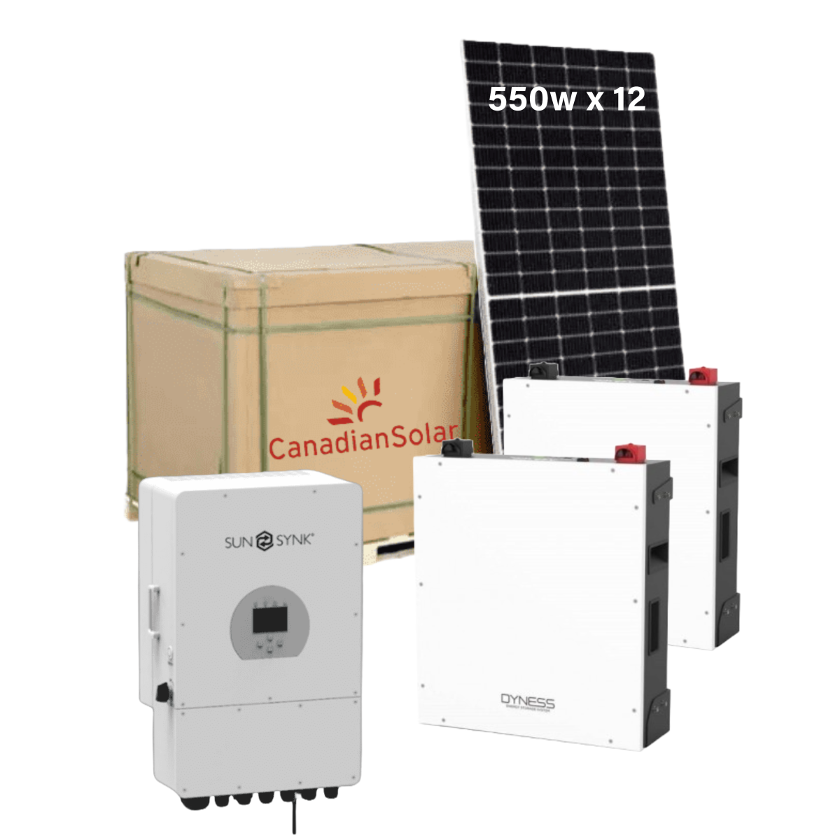 8kva Sunsynk & 2 x 5.1kw Dyness with 12 x 550w Solar panels incl ...