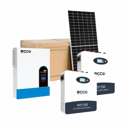 11kva Ecco Hybrid Inverter & 2 x 5.1kw Ecco batteries with 12 x 580w Solar Panels incl mounting kit